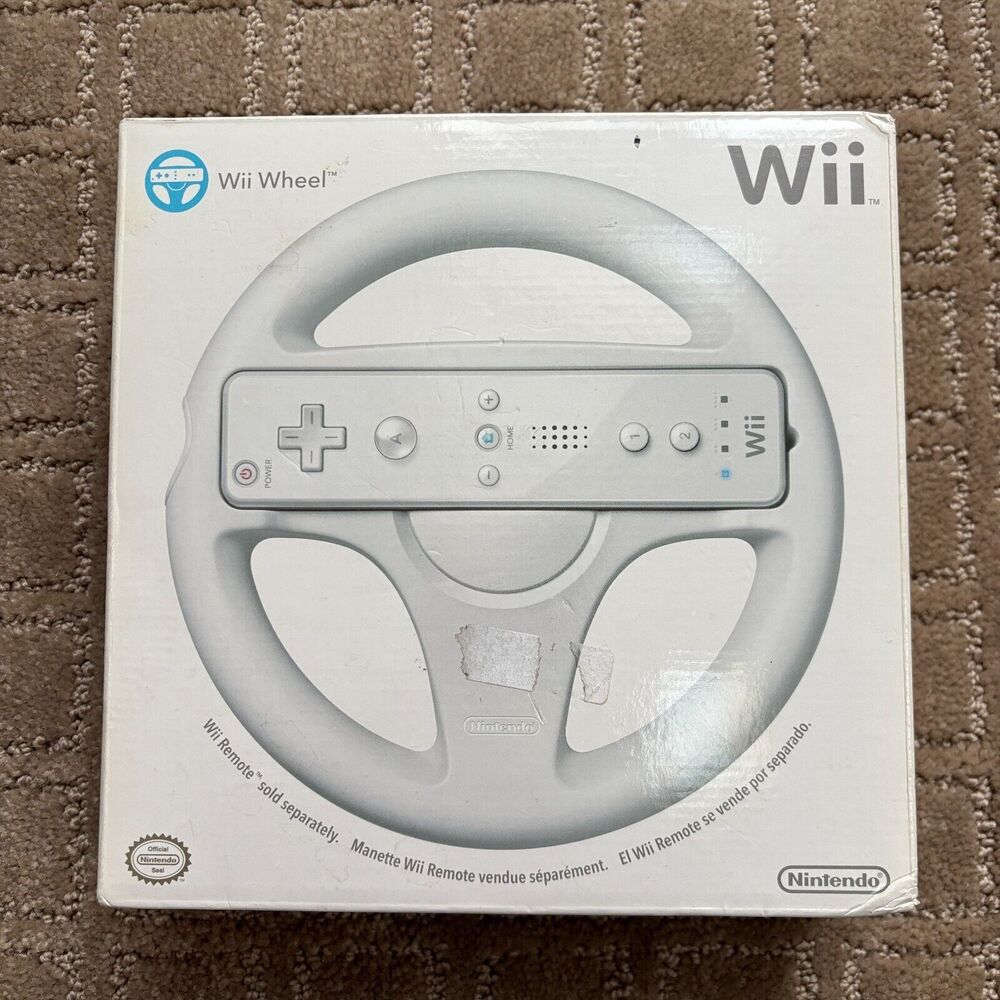 Official Nintendo Wii Wheel Mario Kart Controller Holder Race Wheel NIB Sealed